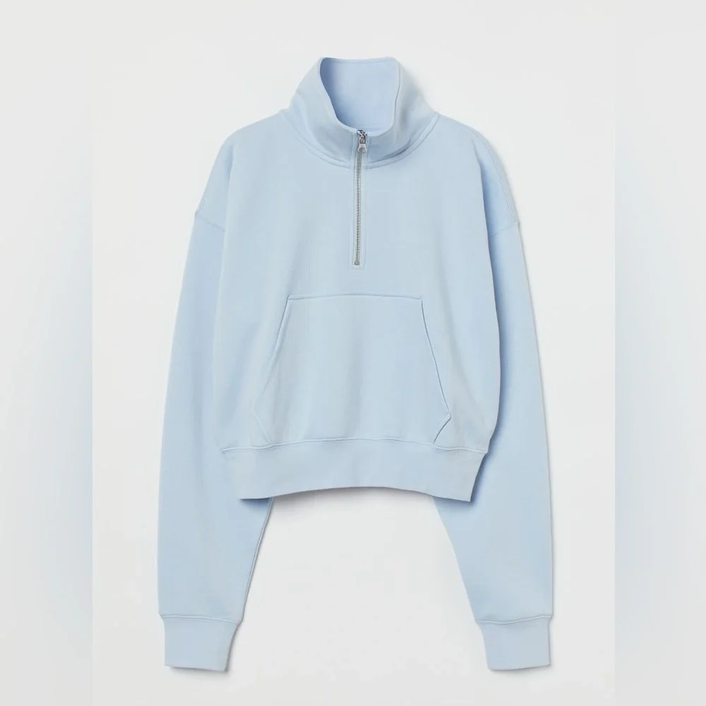 Wild Fable Half Zip Sweatshirt Baby Blue - Picture 3 of 9